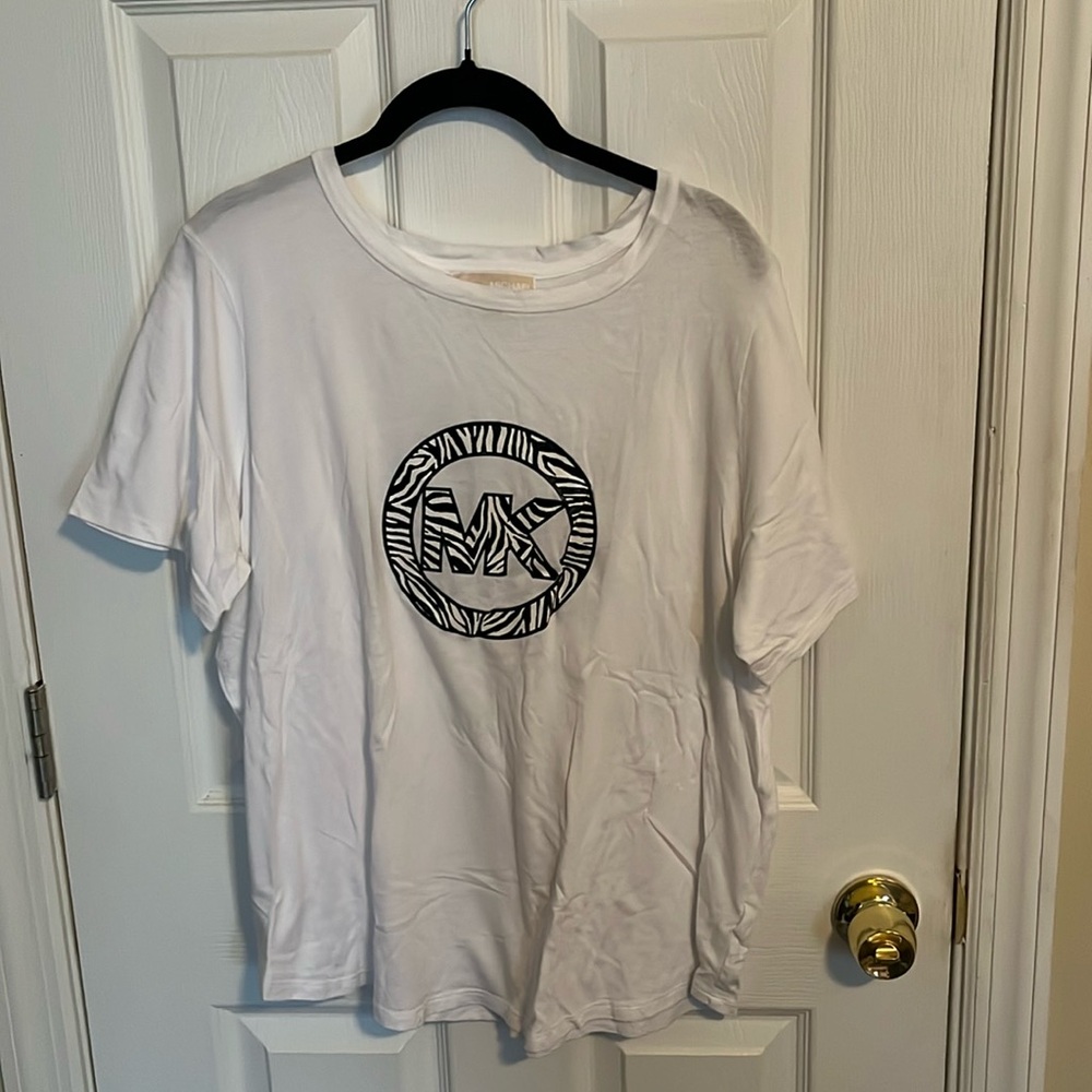 MICHAEL Michael Kors  Plus Size Zebra Charm Short Sleeve Logo Tee